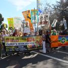 People marching to promote climate action